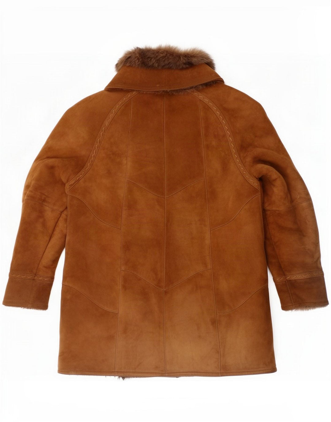 Vintage Damen Lammfellmantel UK 16 Large Brown