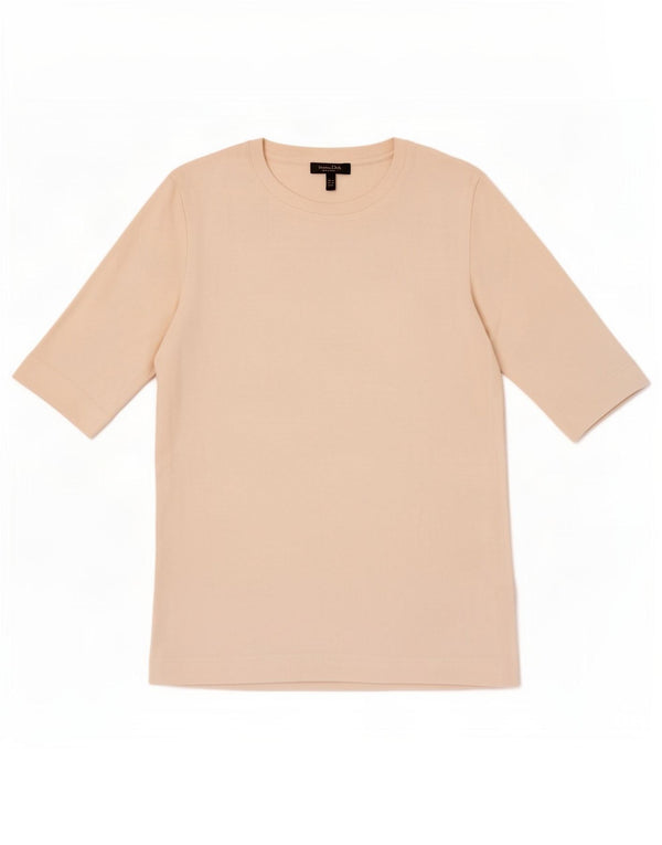 Massimo Dutti Damen T-Shirt Top UK 6 XS Off White Baumwolle