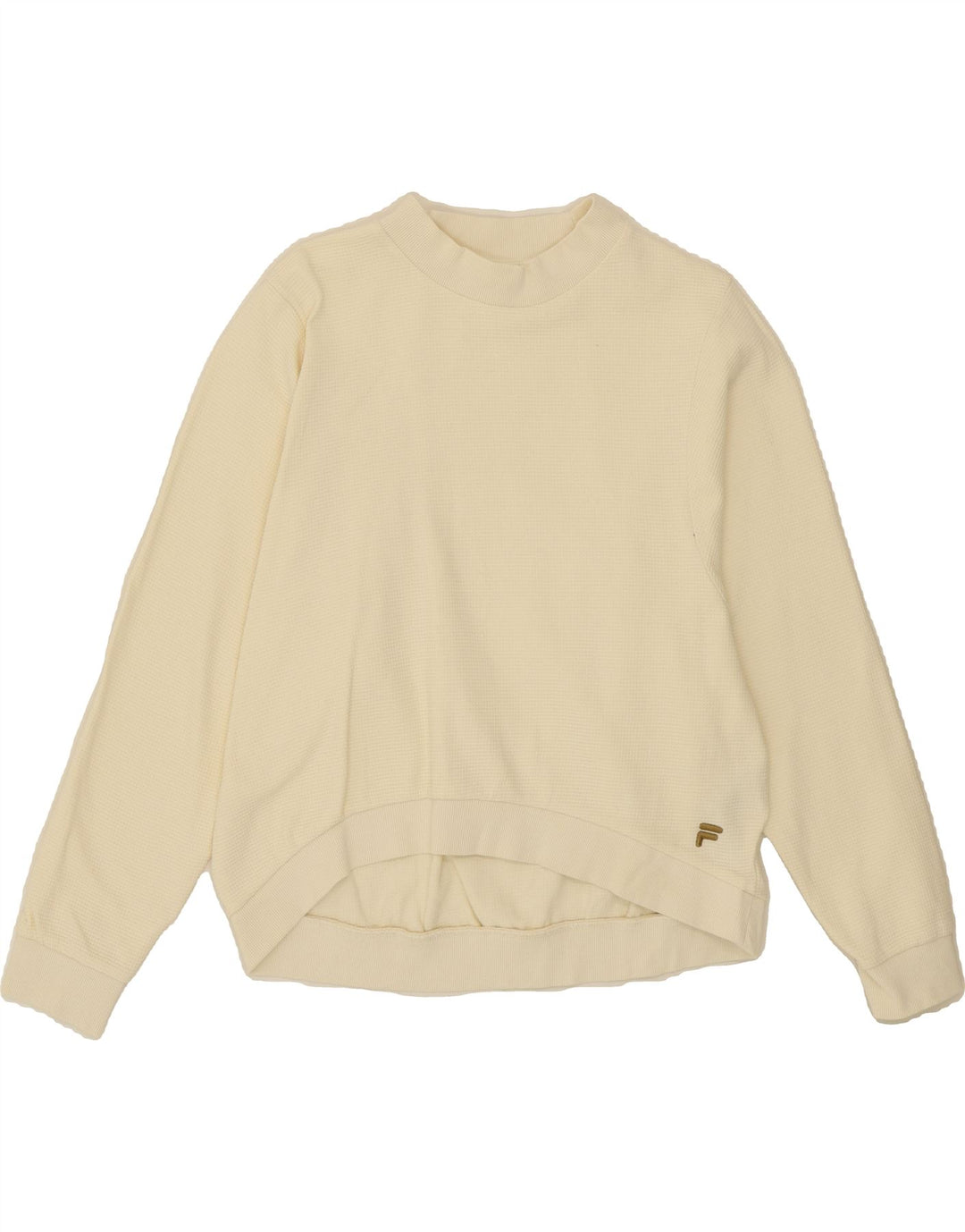FILA Womens Sweatshirt Jumper UK 16 Large Off White Cotton Vintage Fila and Second-Hand Fila from Messina Hembry 