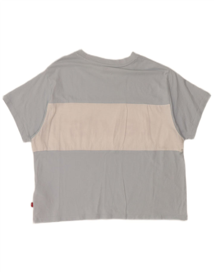 LEVI'S Damen-T-Shirt in Übergröße mit Grafik, UK 10, Größe S, Blau, Farbblock