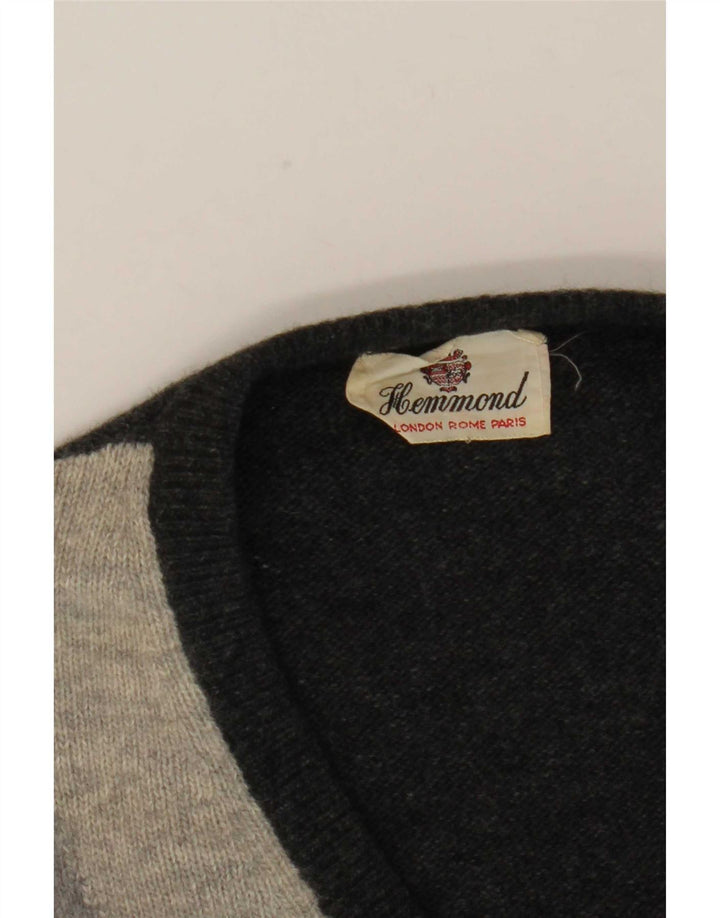 Hemmond Herren-Pullover mit V-Ausschnitt, Mittelgrau