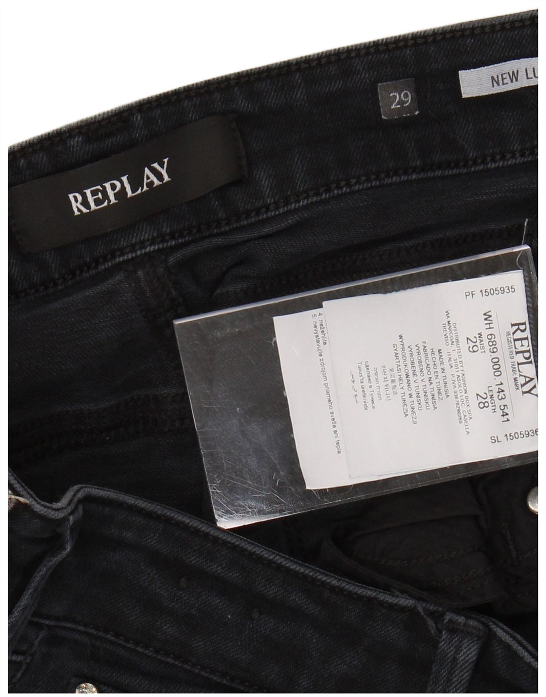 REPLAY Damen New Luz Skinny Jeans W29 L28 Schwarze Baumwolle