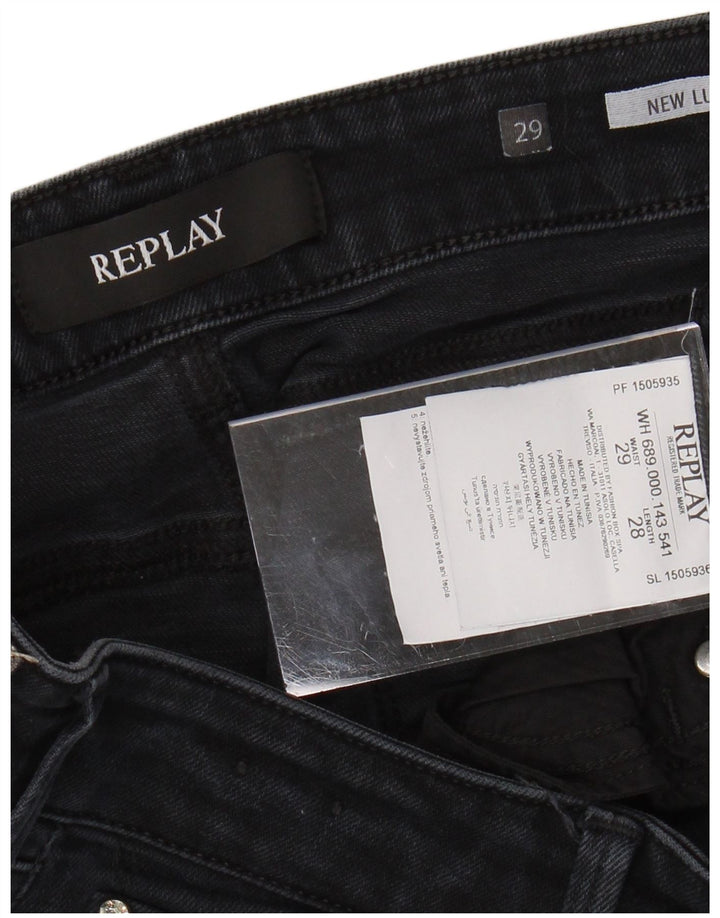REPLAY Damen New Luz Skinny Jeans W29 L28 Schwarze Baumwolle