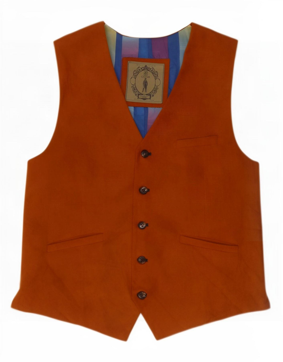 Cavani Herrenweste, klein, braunes Farbblock-Polyester