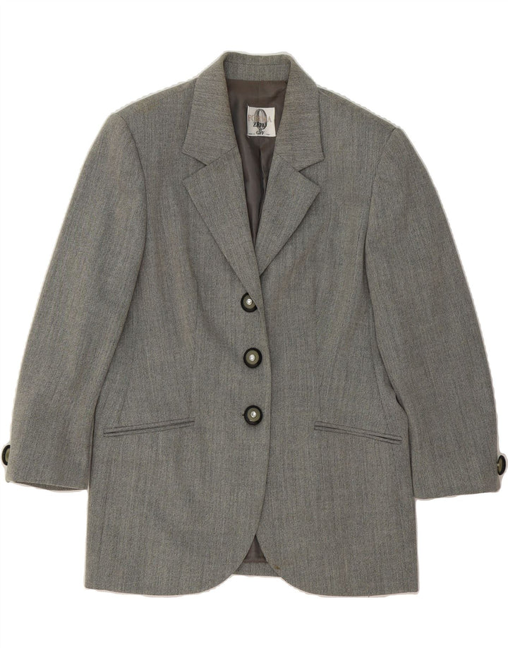 GIANFRANCO FERRE Womens 3 Button Blazer Jacket UK 14 Medium Grey Vintage Gianfranco Ferre and Second-Hand Gianfranco Ferre from Messina Hembry 