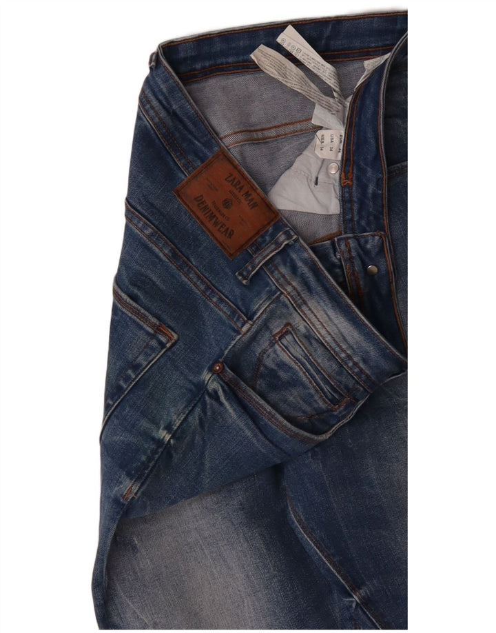 ZARA Herren Slim Jeans EU 44 Large W34 L31 Blaue Baumwolle