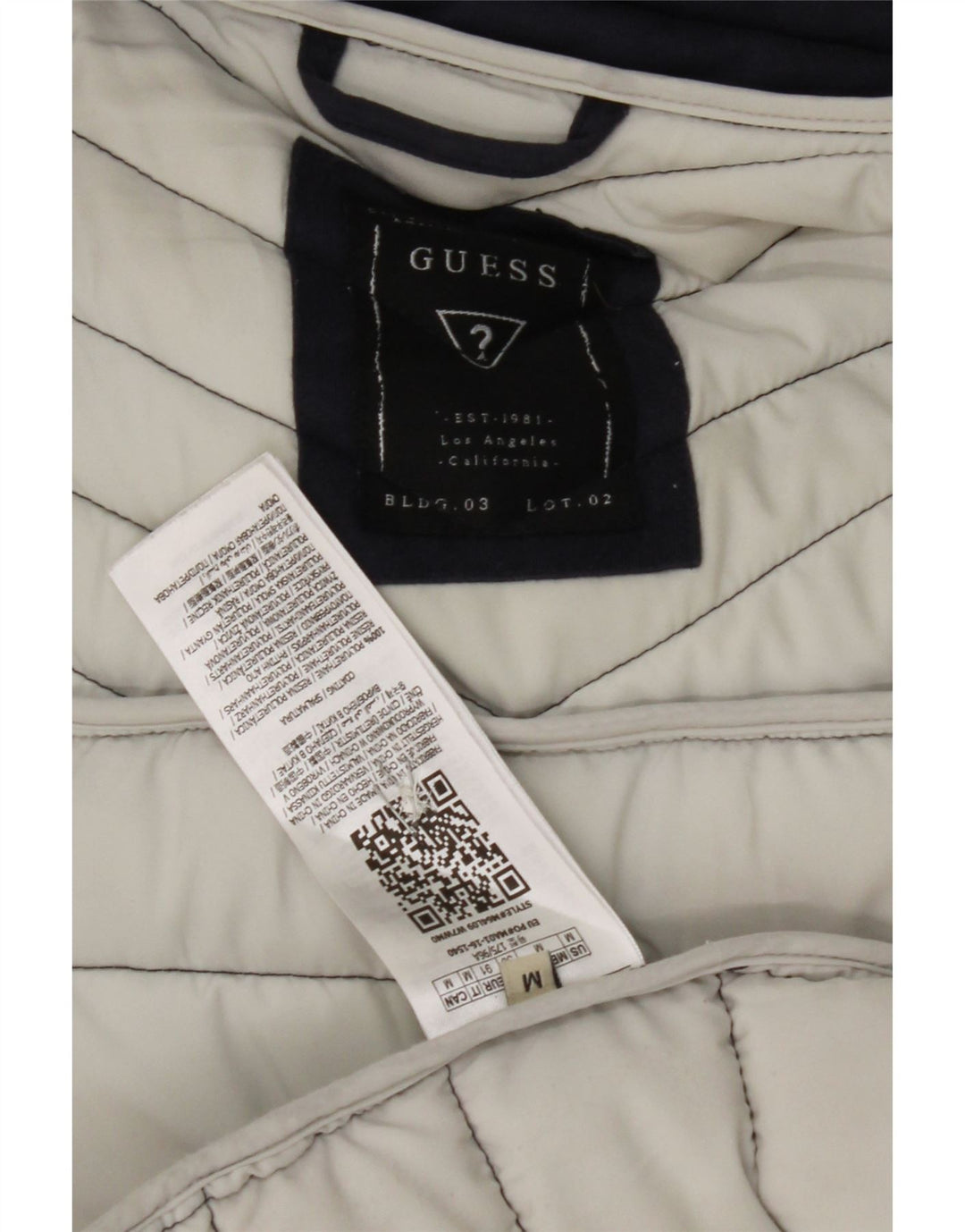 GUESS Womens Padded Jacket UK 14 Medium Navy Blue Polyurethane Vintage Guess and Second-Hand Guess from Messina Hembry 