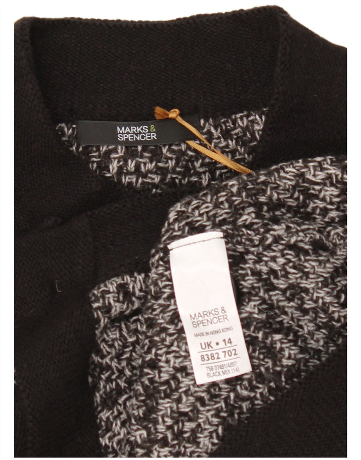 Marks & Spencer Damen-Cardigan-Pullover UK 14 Large Schwarz meliert