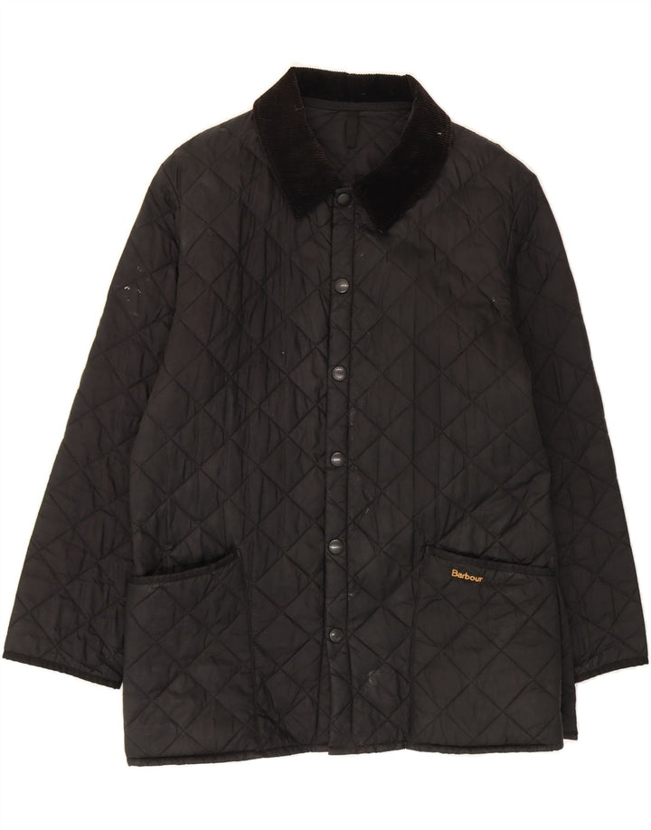 BARBOUR Mens Quilted Jacket UK 36 Small Black Polyamide Vintage Barbour and Second-Hand Barbour from Messina Hembry 