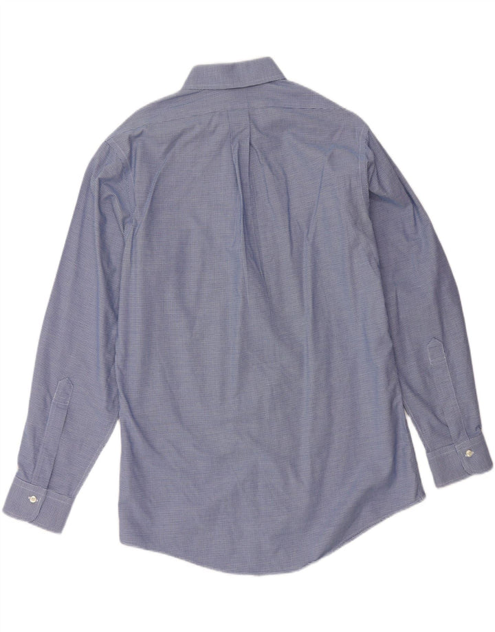 BROOKS BROTHERS Herren Slim Fit Hemd Größe 15 1/2 Mittelblaues Hahnentrittmuster