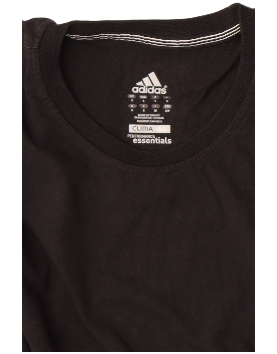 Adidas Herren Clima 365 T-Shirt Top Small Schwarz