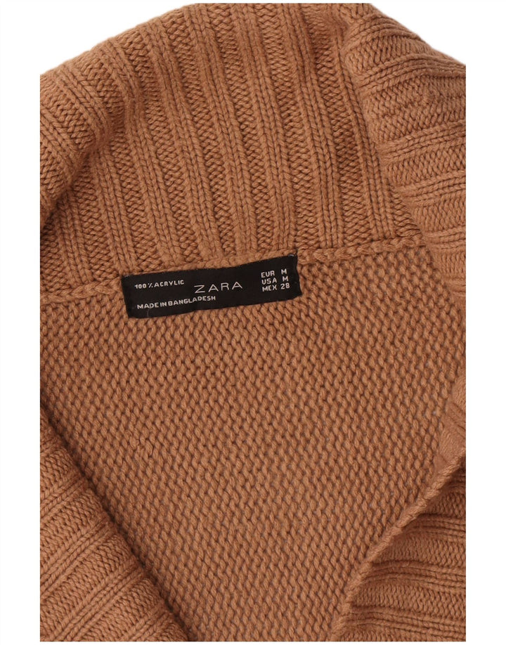 Zara Damen Strickjacke UK 14 Mittelbraun