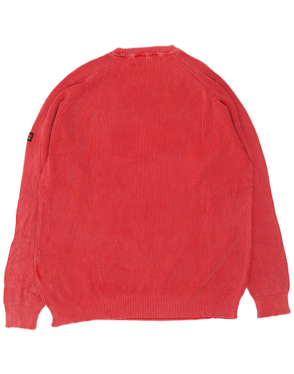 Navigare Herren-Pullover mit Rundhalsausschnitt, 2XL, rote Baumwolle