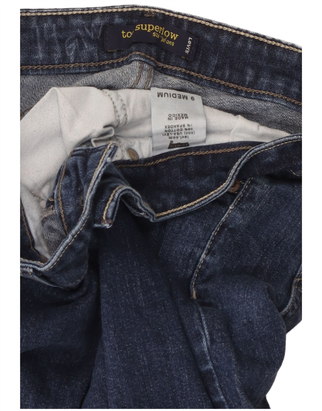 Levi's Damen 524 Super Low Skinny Jeans US 9 Medium W32 L31 Blaue Baumwolle