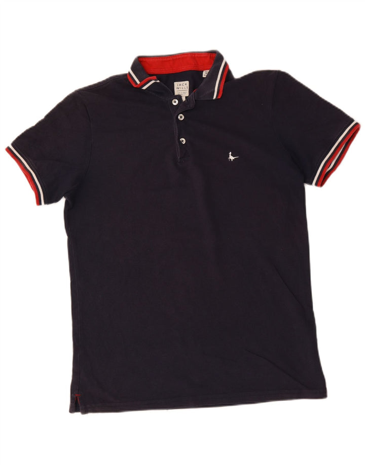 Jack Wills Herren-Poloshirt, Größe S, marineblaue Baumwolle