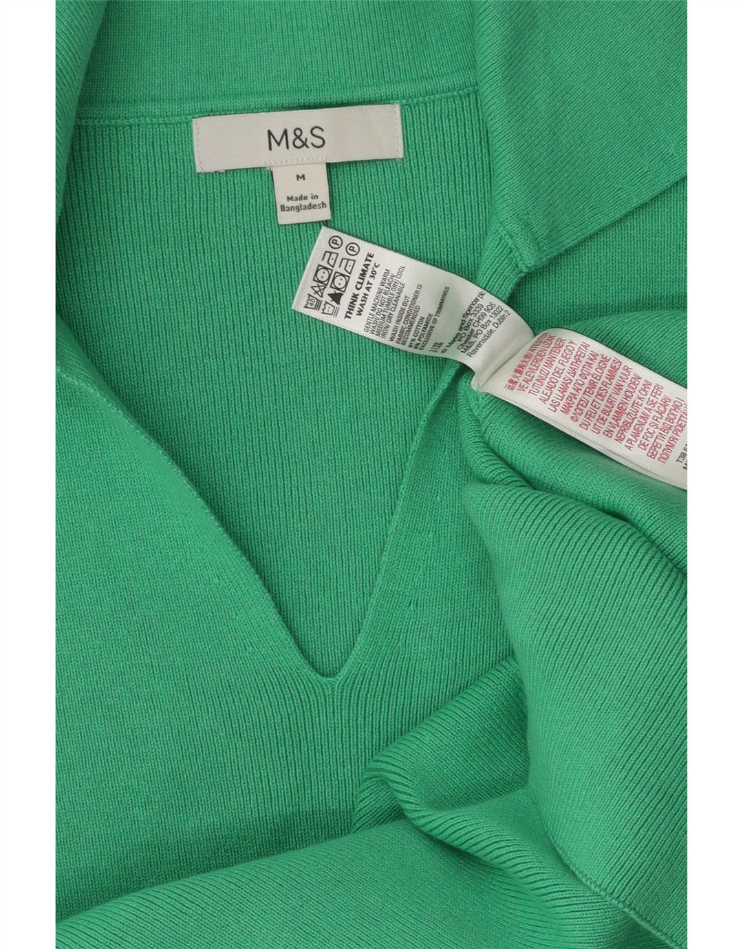 Marks & Spencer Damen Poloshirt UK 12 Mittelgrüne Baumwolle