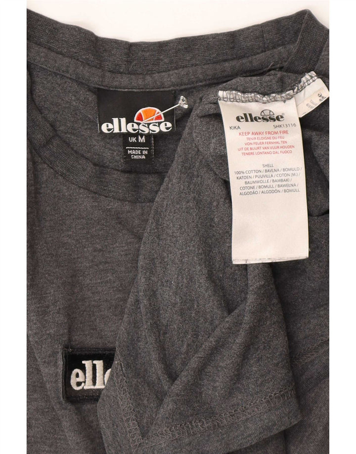 Ellesse Herren-T-Shirt-Oberteil aus mittelgrauer Baumwolle