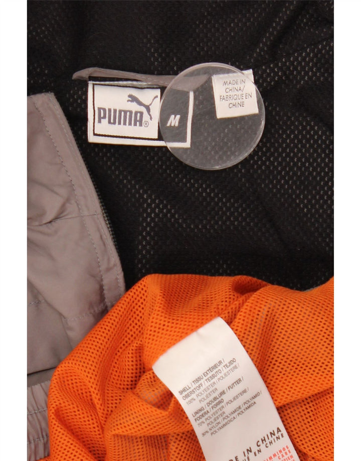 Puma Herren Bomberjacke UK 38 Mittelgraues Colourblock-Polyester