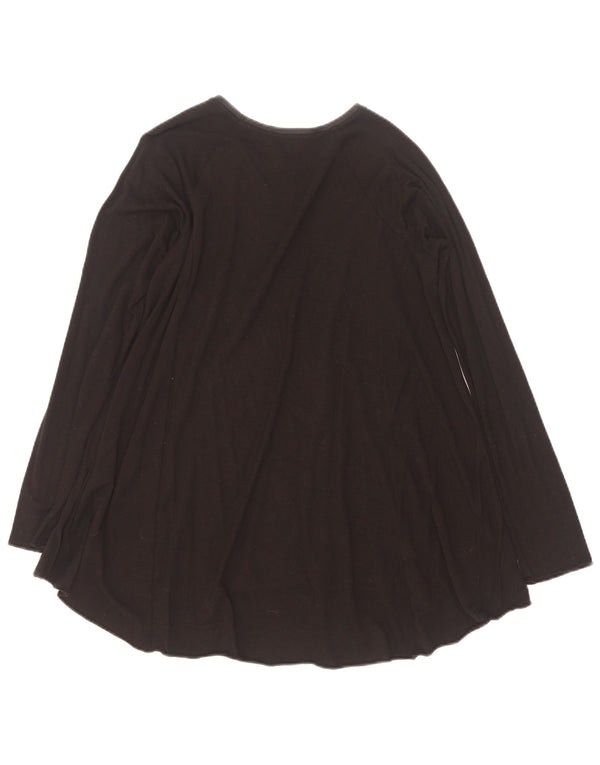 Zara Damen Top Langarm UK 14 Medium Schwarz