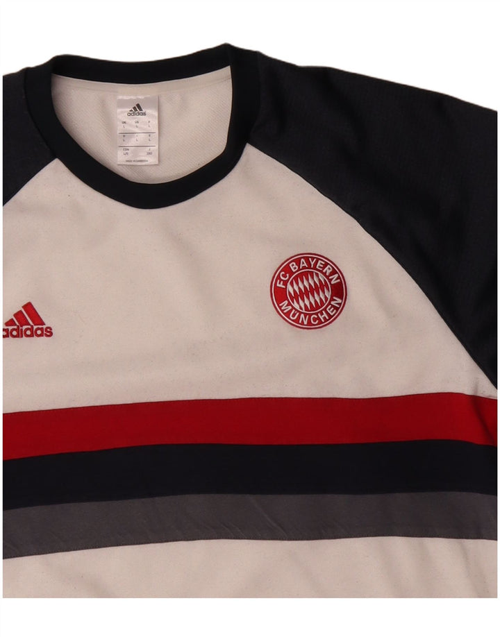 Adidas Herren FC Bayern München Sweatshirt Pullover Large Weiß Colourblock