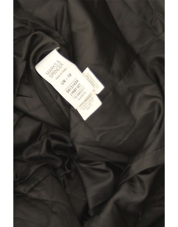 Marks & Spencer Damen Steppmantel UK 18 XL Schwarz Polyester