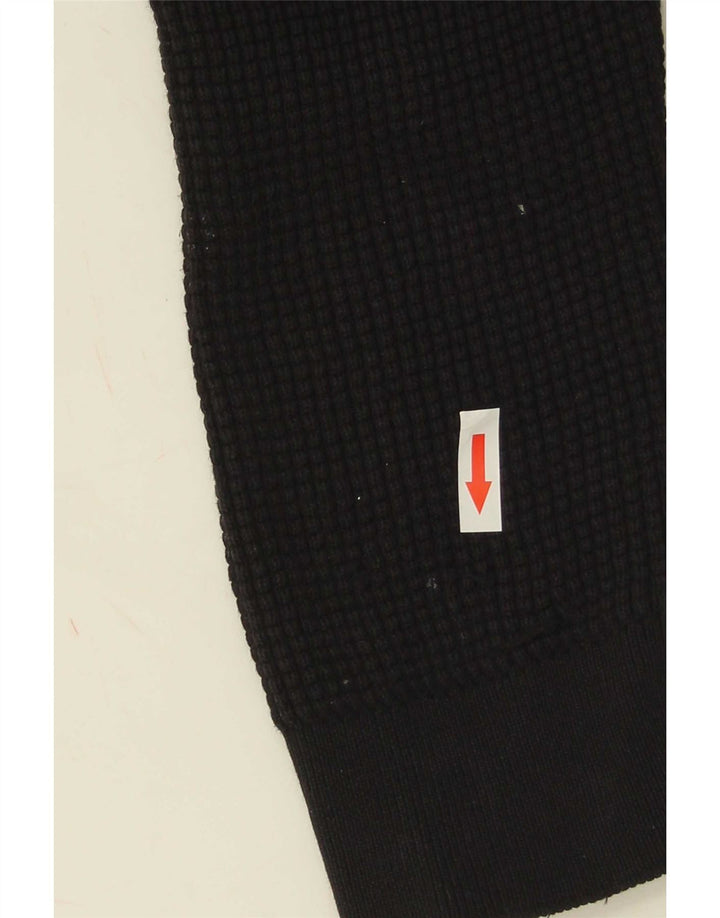 Marks & Spencer Herren-Strickjacke in normaler Passform aus mittelschwarzer Baumwolle