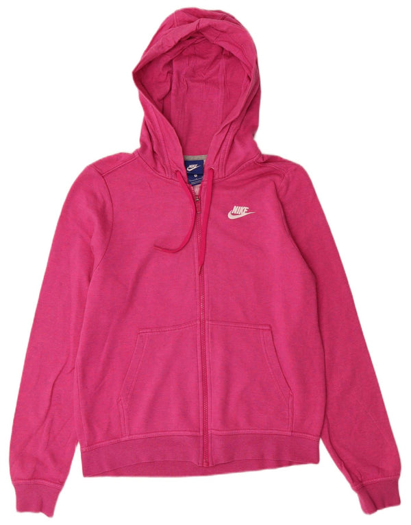 Nike Womens Loose Fit Zip Hoodie Pullover UK 8 Small Pink