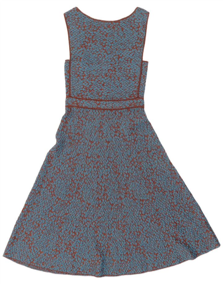 Ärmelloses A-Linien-Kleid für Damen von Missoni IT 42 Mittelblau geflecktes Polyamid