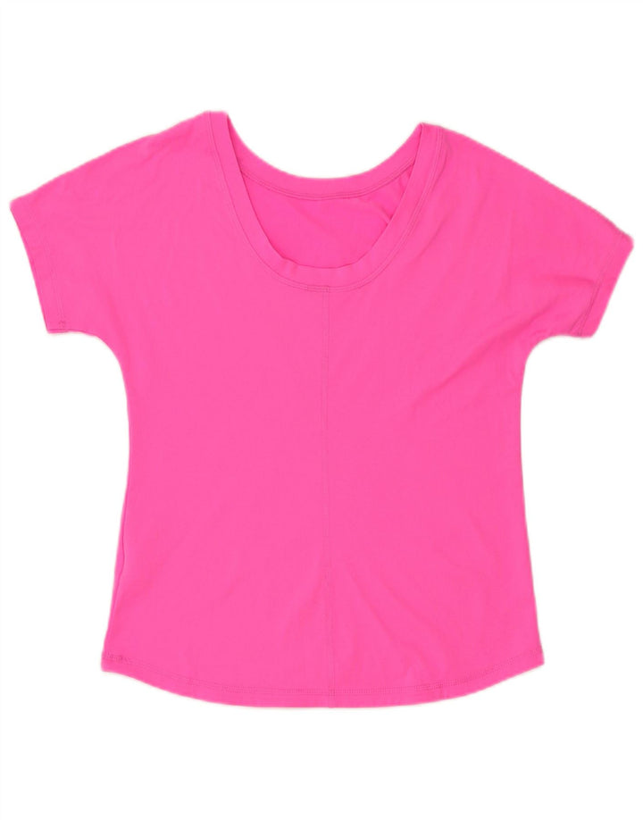 Puma Damen Crop Graphic T-Shirt Top UK 10 Small Rosa Polyester