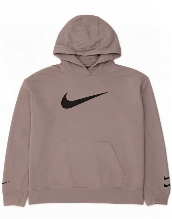 Nike Womens Graphic Hoodie Pullover UK 14 Mittellila Baumwolle