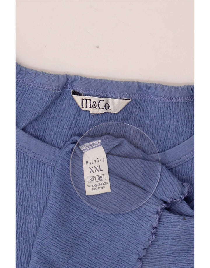 M&Co Damen Cami Top UK 20 2XL Blaue Baumwolle