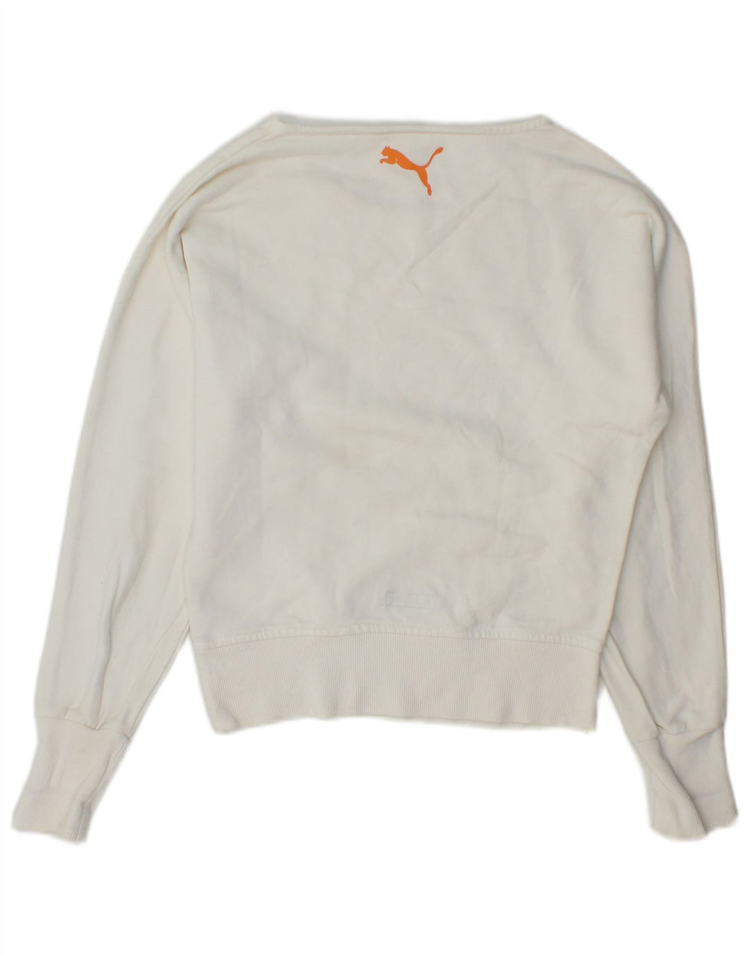 Puma Damen Graphic Sweatshirt Pullover UK 6 XS Weiß