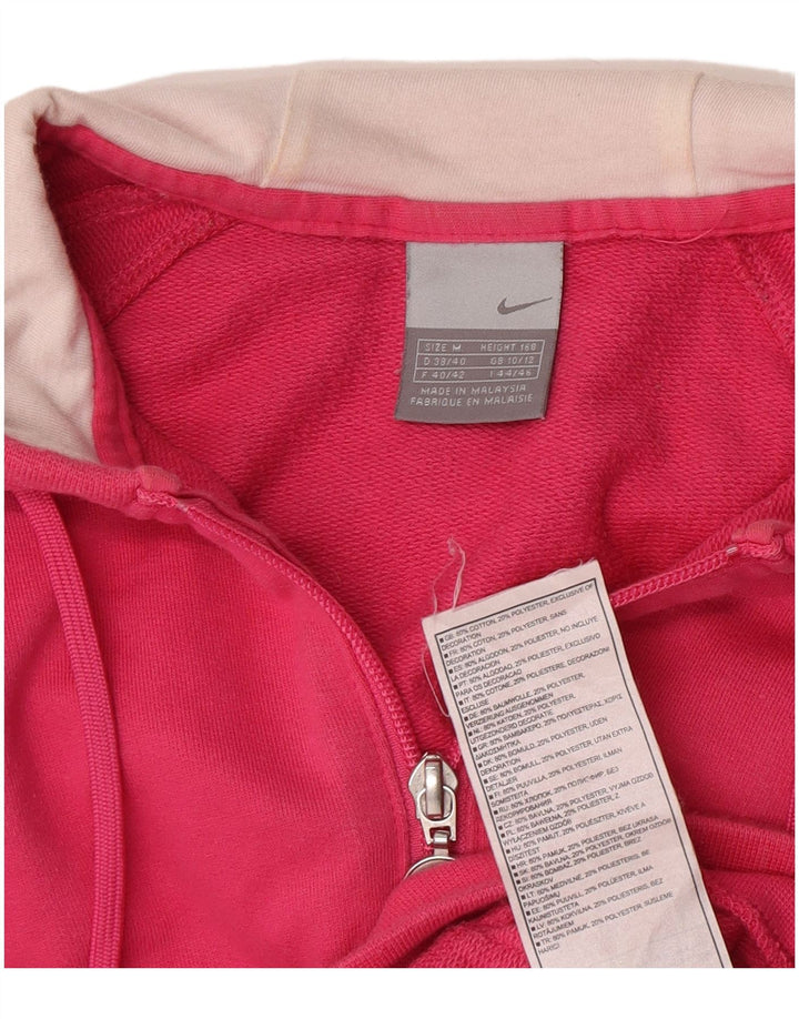 Nike Damen Zip Hoodie Pullover UK 10/12 Mittelrosa Baumwolle