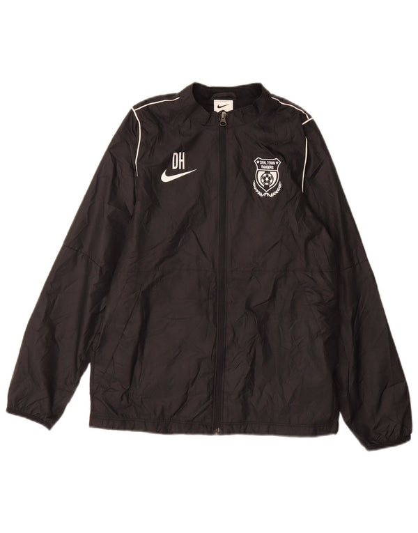 Nike Jungen-Regenjacke mit Grafik, 12–13 Jahre, groß, schwarzes Polyester