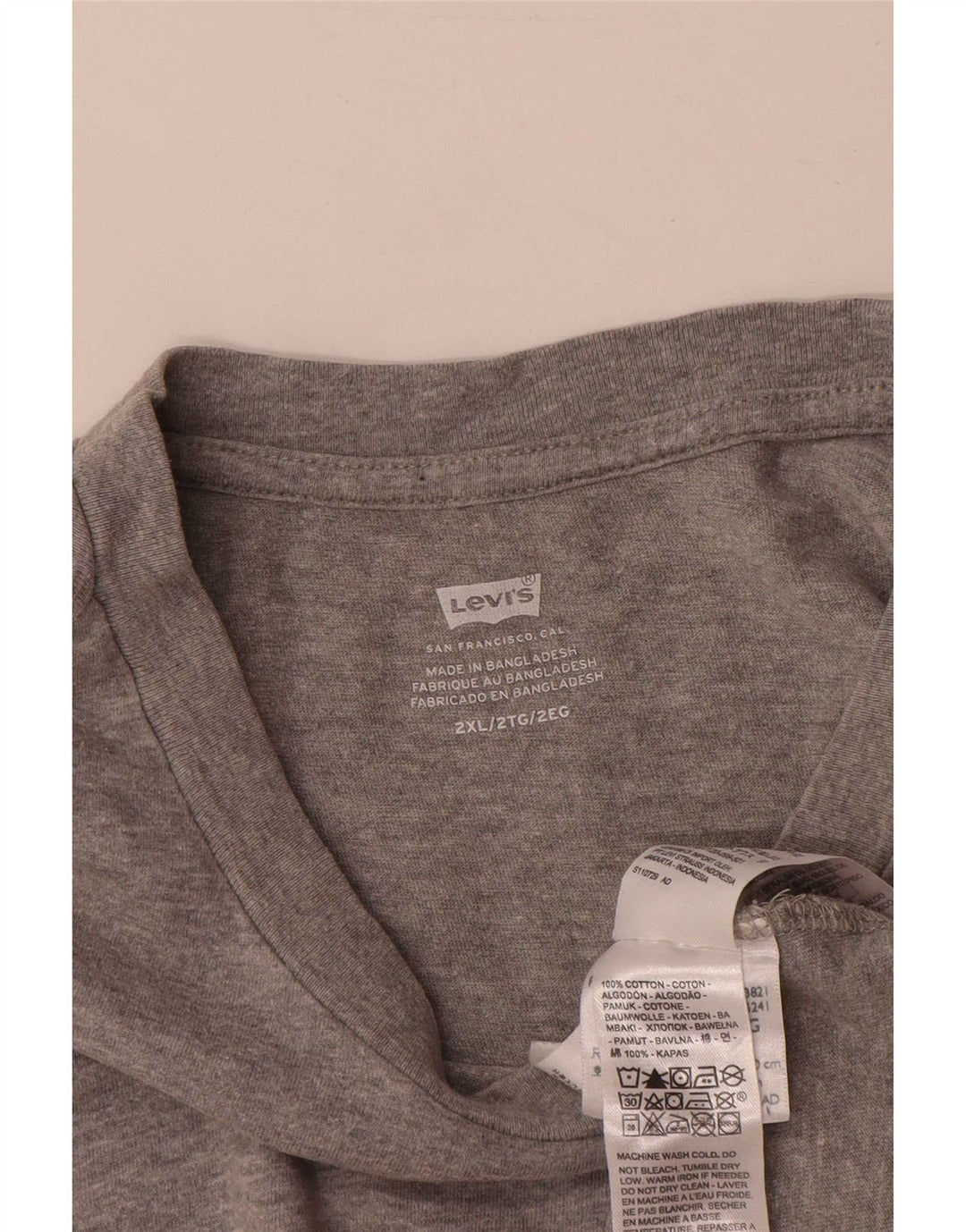 Levi's Herren-T-Shirt mit Grafik, 2XL, graue Baumwolle