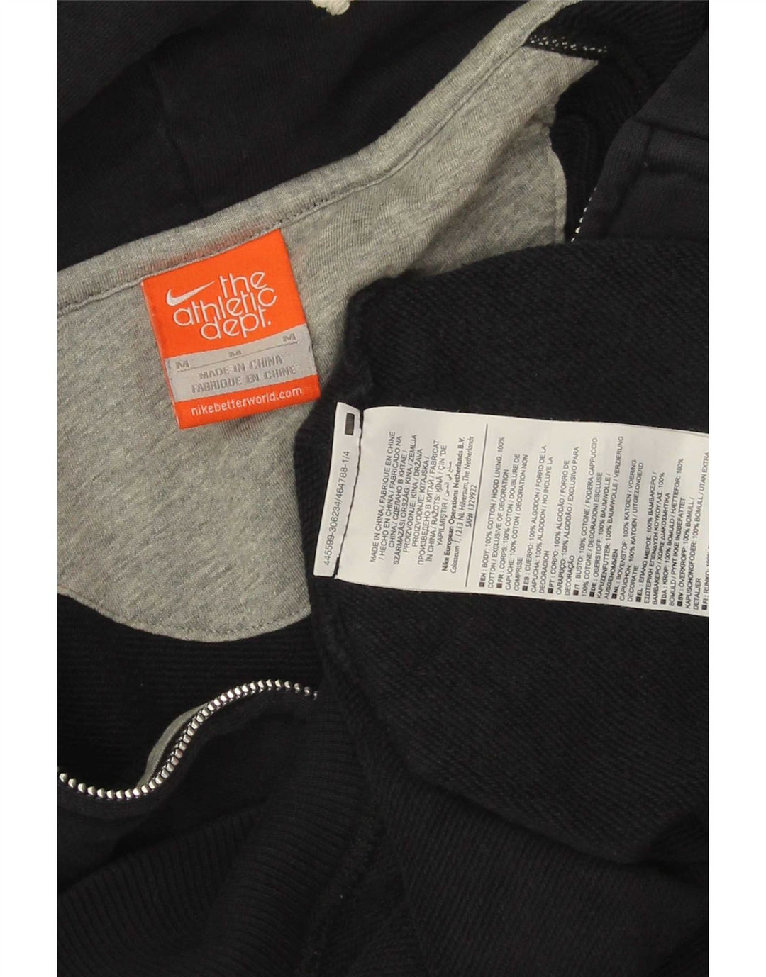 Nike Herren-Kapuzenpullover mit grafischem Reißverschluss, mittelmarineblaue Baumwolle