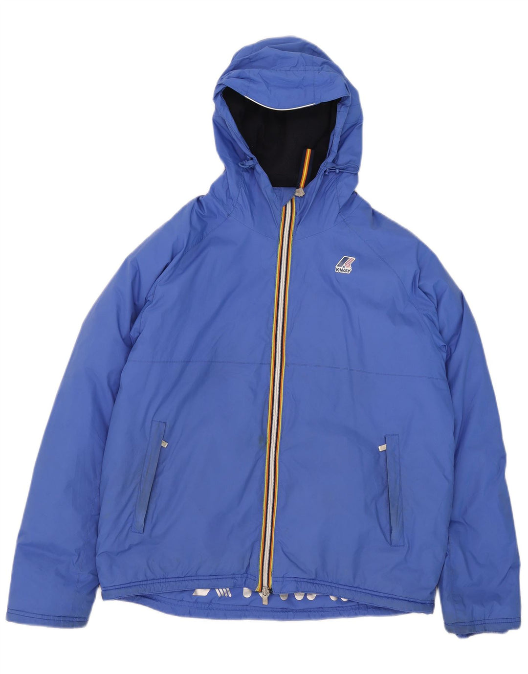 K-Way Herren-Windbreakerjacke mit Kapuze, UK 40, Größe L, Blau, Polyamid