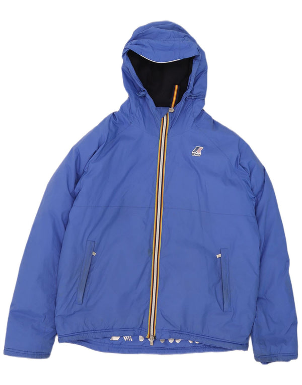K-Way Herren-Windbreakerjacke mit Kapuze, UK 40, Größe L, Blau, Polyamid