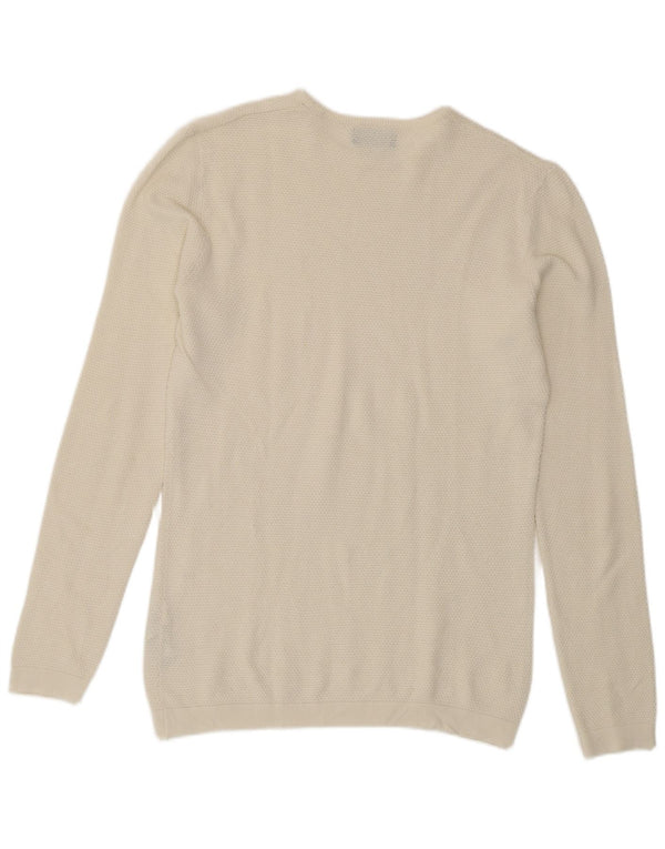 Zara Herren-Pullover mit Rundhalsausschnitt, Mittelweiß, Acryl