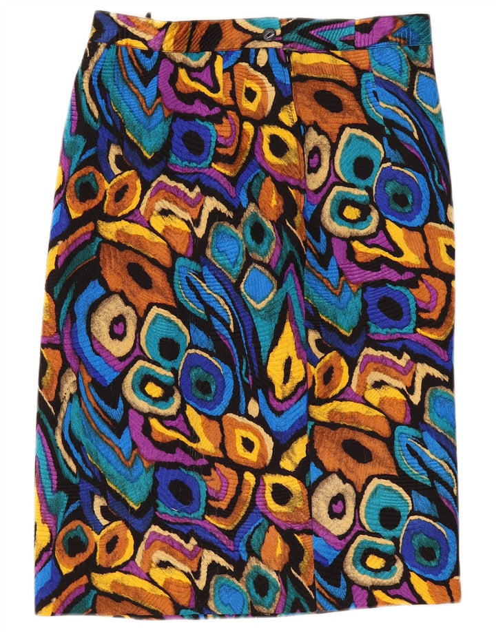 Vintage Damen Gerader Rock W32 Großer Mehrfarbiger Ikat