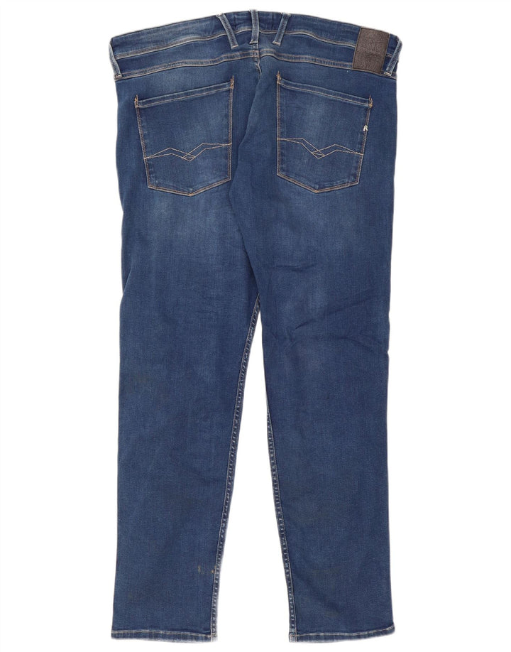 Replay Herren Slim Jeans W38 L32 Blaue Baumwolle