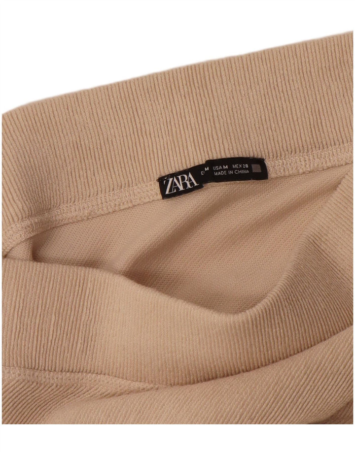 Zara Damen-Rock in A-Linie mit hoher Taille, mittelgroß, W28, beige, Polyester