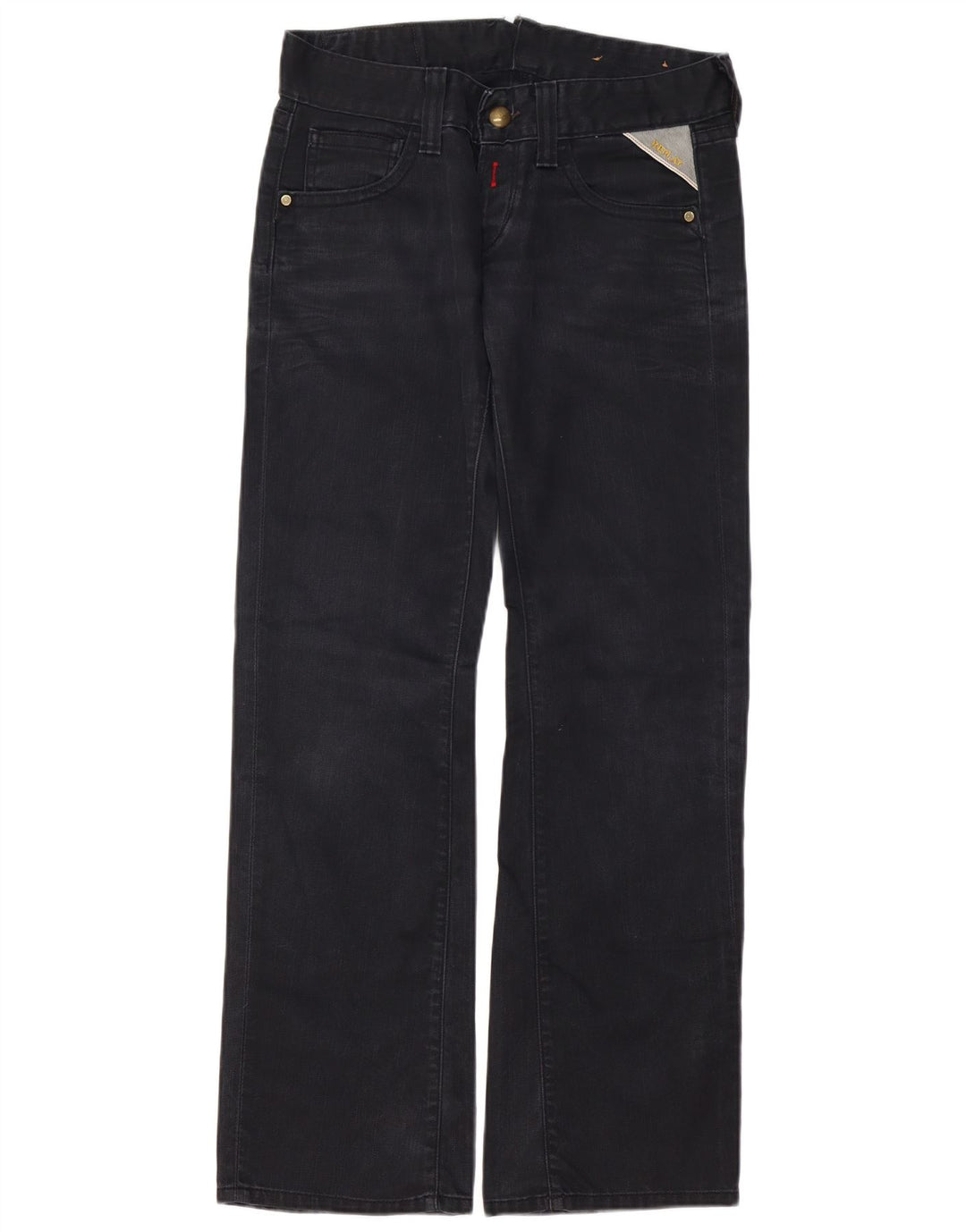 Replay Damen Bootcut Jeans W30 L32 Schwarze Baumwolle
