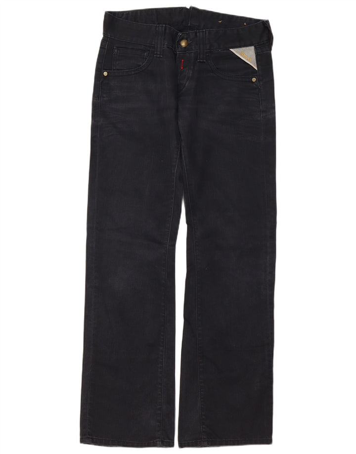 Replay Damen Bootcut Jeans W30 L32 Schwarze Baumwolle