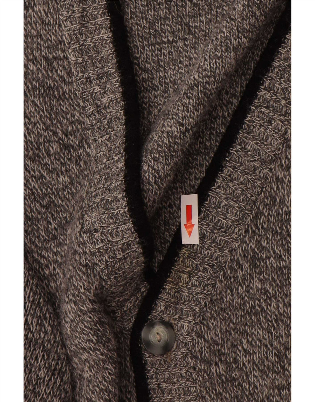 Vintage Herren Cardigan Pullover Große grau melierte Wolle