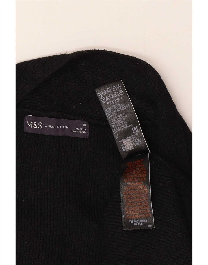 Marks & Spencer Damen Übergroßer offener Cardigan-Pullover UK 18 XL Schwarz