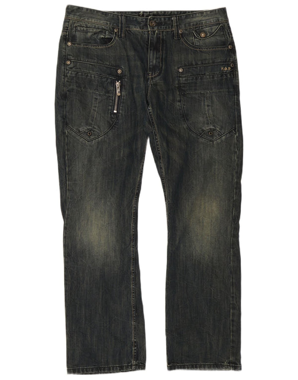 Vintage Herren Cargo Straight Jeans W36 L32 Marineblaue Baumwolle