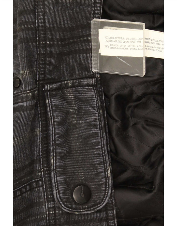 Zara Herren Militär-Jeansjacke, UK 40, große graue Baumwolle