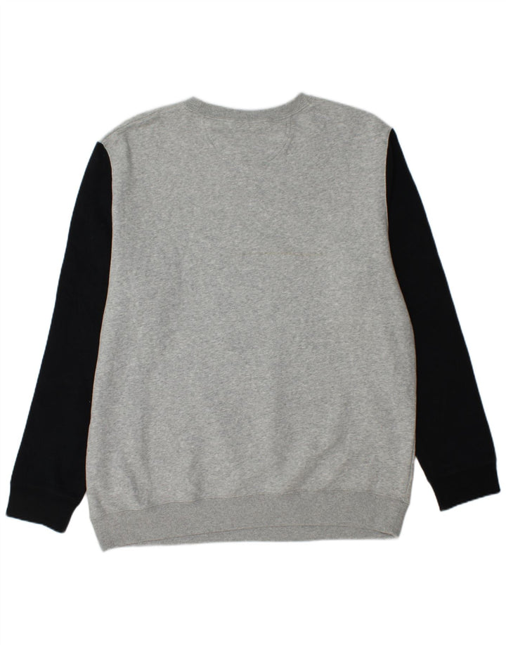 CONVERSE Grafischer Herren-Sweatshirt-Pullover XL aus grauer Colourblock-Baumwolle