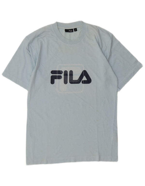 Fila Herren Grafik T-Shirt Top Small Blau Baumwolle